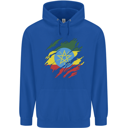 Torn Ethiopia Flag Ethiopian Day Football Childrens Kids Hoodie - Picture 9 of 39