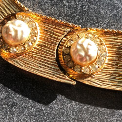 Halskette Friedrich Mosell selten goldfarben Kunst Barock Perle Haute Couture Choker - Bild 18 von 20
