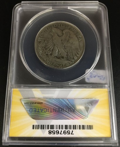 1921-S Walking Liberty Half Dollar 50 cent F-12 - Picture 2 of 2