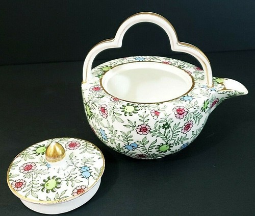 Floral Motif Girl's Personal Tea Pot Tea Birthday Party 5" x 4" x 2.25" - Picture 5 of 10