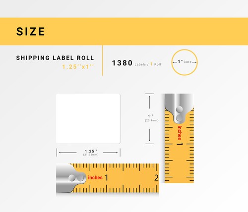 ZEBRA / ELTRON 1.25x1 (1-1/4" x 1") Direct Thermal Labels - (56) Rolls of 1380 - Picture 3 of 7