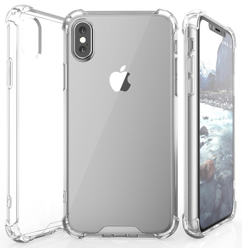 AQUAFLEX TPU ANTI-SHOCK BUMPER CASE COVER CLEAR HARD BACK FOR APPLE iPHONE X