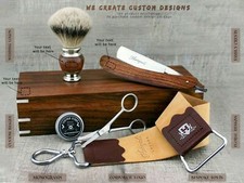 Personalized Shaving Kit Gift Set, Custom Engraving Beard Hair Shave Box For Men