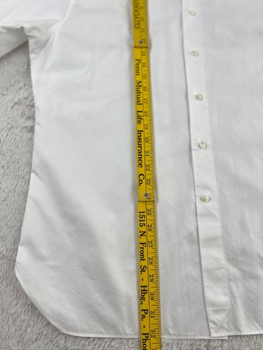 Camisa de vestir Ermenegildo Zegna para hombre 46/18 blanca trofeo manga larga puño francés - Imagen 9 de 12