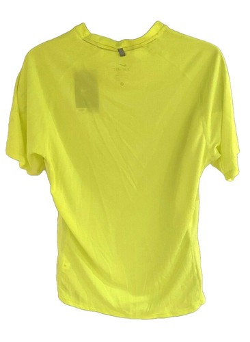 New NIKE RUN Mens DriFit Stay Cool Ventilated Gym Top Shirt Lemon Zest M - Picture 2 of 2