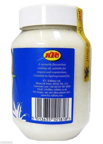 2 x KTC 100% Pure Coconut Oil - Edible, Cooking, Hair & Skin Moisturiser - 500ml - Picture 4 of 5