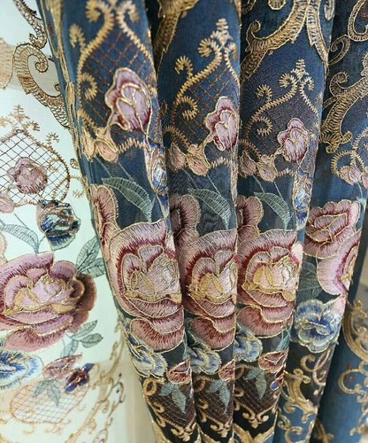European Luxury Embroidered Sheer Curtain Chenille Cloth Curtains Deluxe 1 Piece - Picture 29 of 68