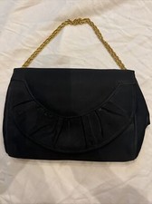 Vintage Bobbie Jerome Black Gold Chain Handbag Evening Purse, Clutch