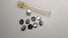 Lot of 9 Polished Mother of Pearl Shelll Buttons with shank 1.25" Round SM