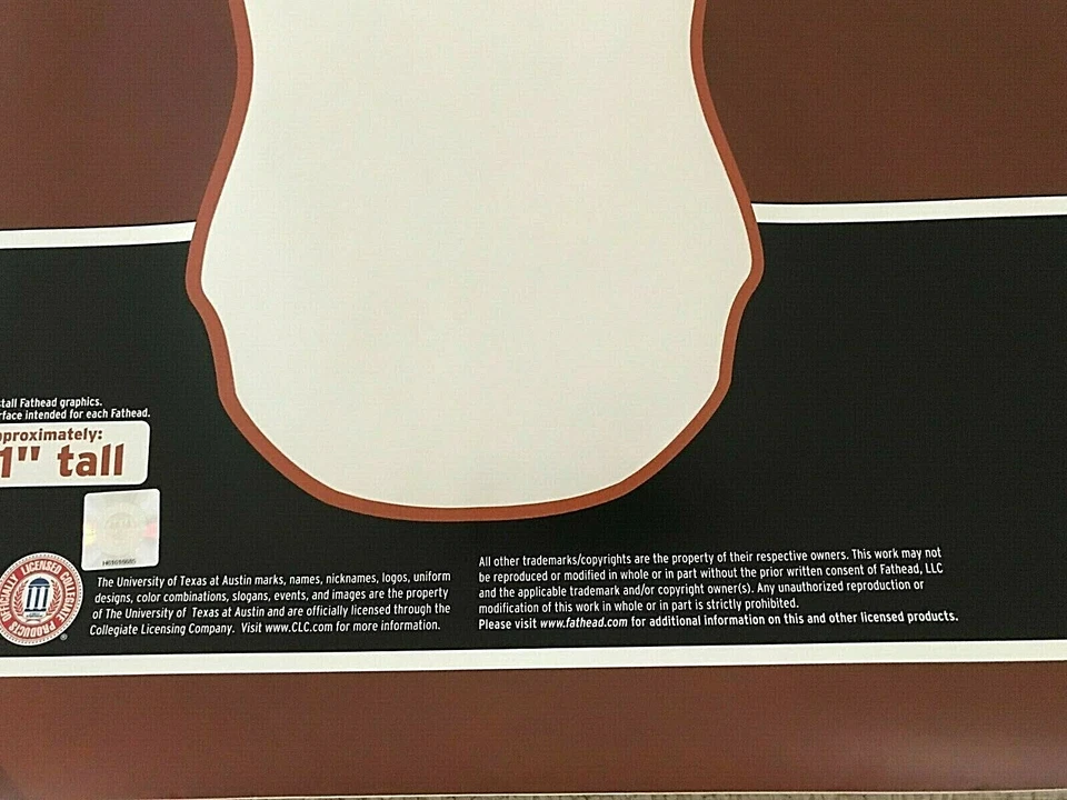 TEXAS LONGHORNS Fútbol NCAA Gráfico Pared Calcomanía Extraíble Real Grande FATHEAD Foto 3 de 4