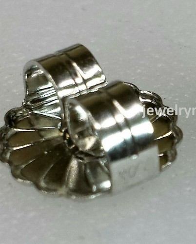 ÚNICO 9,4 mm GRANDE Pesado Oro Blanco 18k Monstruo Pendiente Fricción Tuerca de Empuje hacia atrás - Imagen 3 de 7