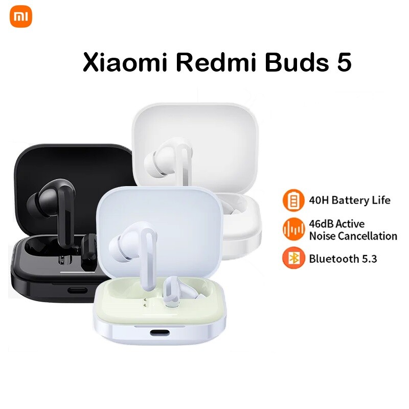 Xiaomi Redmi Buds 5 TWS Earbuds Bluetooth Earphone Noise Cancellation  Headphone