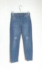 Hudson Girls Sz 8 High Rise Tapered Jeans Distressed