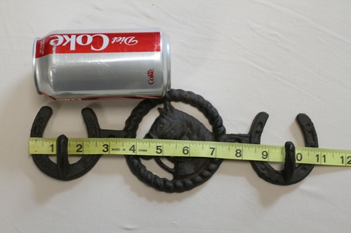Cowboy Ranch Coat Hat Rack Wall Mounted Cast Iron, 10 3/4 inch, W-59 - Picture 3 of 9