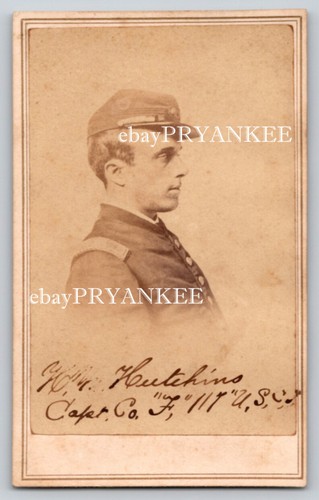 2 Original CAPT HUGH HUTCHINS 117th US COLORED TROOPS Civil War SIGNED CDV PHOTO - Picture 2 of 5