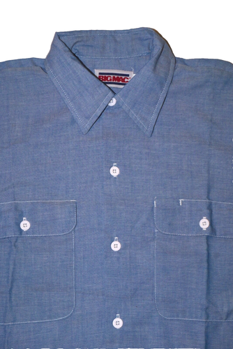 Vintage 70s/80s NOS Unworn USA Made Big Mac Chambray Work Shirt Men sz M NWOT - Picture 5 of 9
