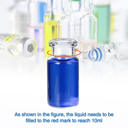 1000PCS 10ml Headspace Vials Clear Glass Bottle 20mm Crimp top Flat Bottom HPLC - Picture 11 of 25