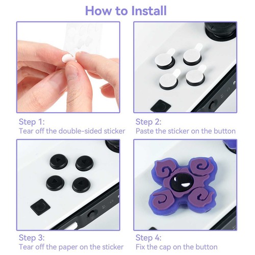 Luminoso Devil D-Pad y tapa de botones para Nintendo Switch/OLED Joy-con conjunto de cubiertas - Imagen 6 de 15