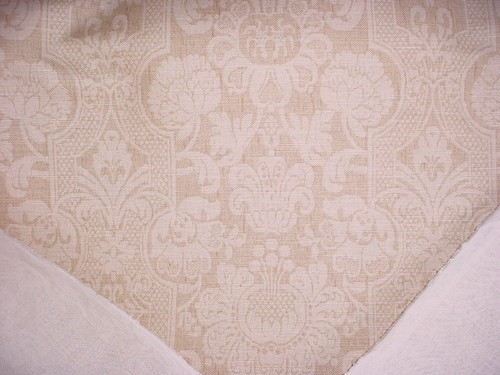 2Y Lee Jofa 990132 Croome Damask Bone Printed Scroll Linen Upholstery Fabric - Picture 4 of 4