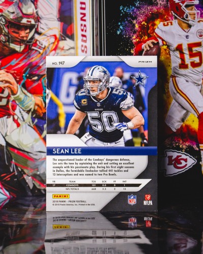2018 Panini Prizm Sean Lee #147 Red White & Blue Prizm - Bild 2 von 2