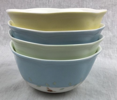 Lenox Butterfly Meadow Colors Fruit Bowl Set Of 4 Pastels Cereal Dessert - Picture 2 of 12