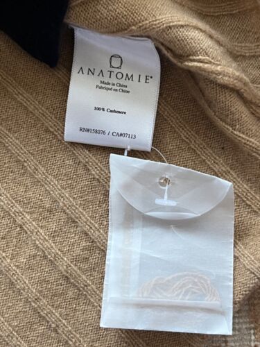 ANATOMIE LOURDES KASCHMIR ROLLKRAGEN PULLOVER XS CAMEL MARINE GESTREIFT NEU OHNE ETIKETT - Bild 3 von 5