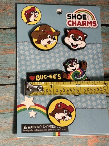 NEW Buc-ee’s Croc Style Shoe Charms• 5 piece Carded Bundle NWT - Picture 5 of 8