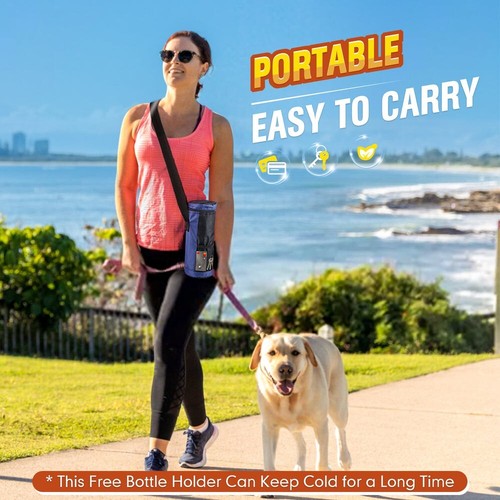 Portable Pet Water Bottle Dispenser Dog Cat Travel Drinking Feeder Tray Bowl US - Picture 7 of 11