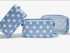 STEEL MILL & CO. Storage Bin Set of 3. New Blue And White Polka Dot