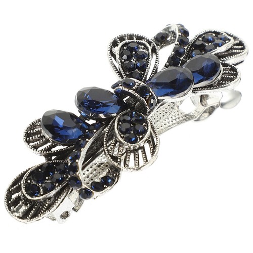 Fermaglio per capelli Jeweled Barrette strass chiaro lusso fermaglio per capelli donna - Foto 6 di 12