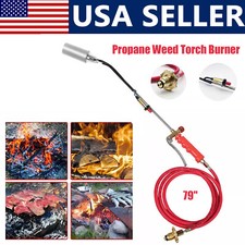 Portable Propane Weed Torch Burner Ice Melter Push Button Igniter with 79" Hose
