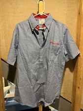 Budweiser Half Sleeve Button Up Work Shirt Riverside USA Made Adult Large