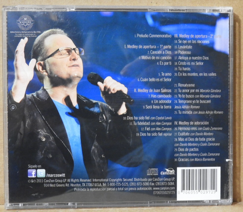 MARCOS WITT "25 Concierto Conmemorativo" 2011 (CanZion) CD EX/EX! - Foto 3 di 5