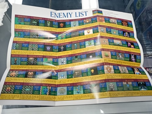 Illusion of Gaia Super Nintendo SNES World Map Enemy List - Picture 2 of 2