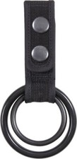 Black Two Ring Double Holder Tactical Duty Belt Carry Flashlight Stick Baton