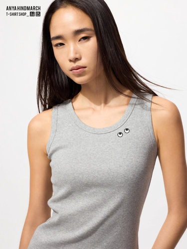 Camiseta sin mangas Uniqlo X Anya Hindmarch T4Tank 2025 acanalada S - XXL 477650 NUEVA JAPÓN - Imagen 10 de 11