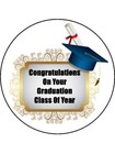 Class of 2025 Graduation Hats Edible Wafer Cake & Cupcake Toppers – 2 Sizes