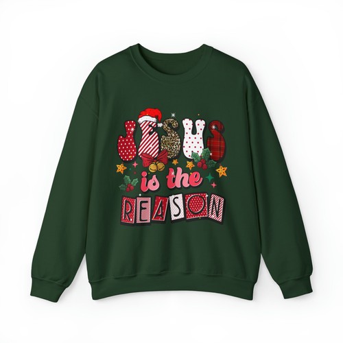 Jesus Is The Reason Crewneck Long Sleeve Heavy Blend Unisex Sweatshirt For Him - Picture 12 of 23