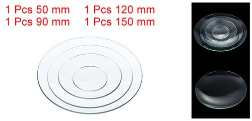 4pcs Watch Glass Beaker Cover Smooth Edges Chamfered Arc 50/90/120/150mm - Picture 2 of 6