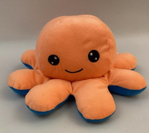 Goffa Happy Octopus Plüschtier Stofftier 8 Zoll Spielzeug leuchtend Sicherheit orange blau mit Etikett