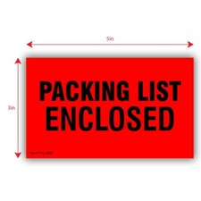 5" x 3" PACKING LIST ENCLOSED Handling Stickers, Shipping Labels - 1500pc