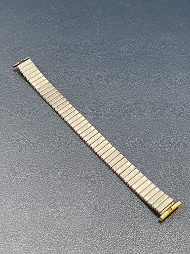 Vintage Fixoflex 14mm Gold Stainless Straight Lug Flex Watchband - Pre-owned - Picture 2 of 9