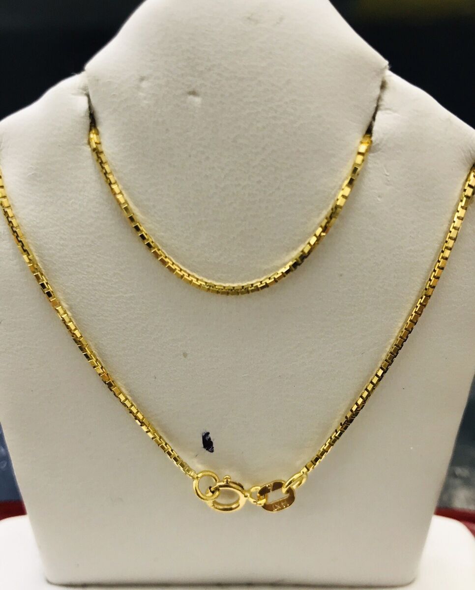2.20 Grams 14K Yellow Gold box Necklace Chain 20 Inch Brand new eBay