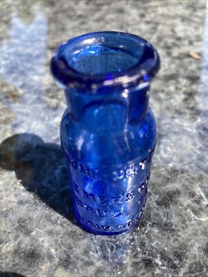 Antique Cobalt Blue Glass Bottle of Bromo-Seltzer by Emerson Drug Co...