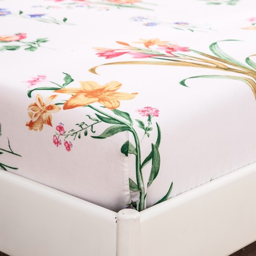 Elastic Fitted Sheet Set Wrap Around Queen King Size Bed Pillowcase Soft Floral - Picture 79 of 207
