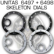DIAL SKELETON Ø 38 MM FOR MOVEMENT ETA UNITAS 6497, 6498, BLACK OR WHITE