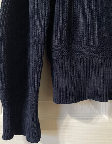 POLO by Ralph Lauren Navy blue 100% cotton pullover long sleeve heavy sweater L - Picture 2 of 11