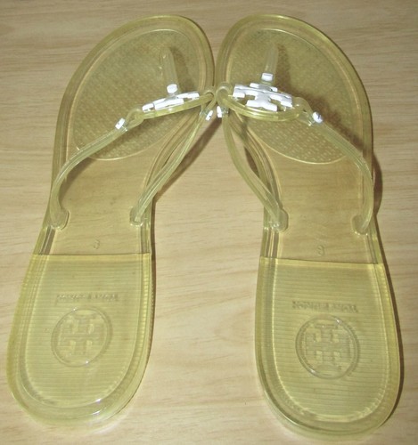 VGUC Clean Tory Burch Women’s Mini Miller Yellow Jelly Flat Thong Sandals Size 8 - Picture 6 of 10