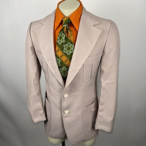 Vintage 70er Sears Sakko Herren Freizeitanzug Sport Mantel Disco Polyester 70s 42 lang - Bild 4 von 18