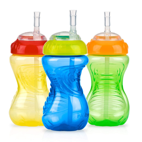 Nuby No-Spill Sippy Cup with Flex Straw - (3-Pack) 10-Ounce Bottles - Sippy Cups - Picture 5 of 12